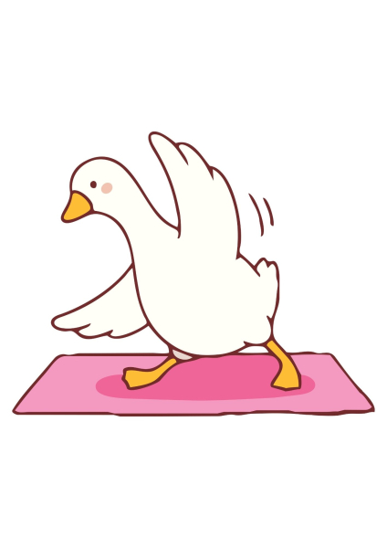 Bügelbild Duck Yoga